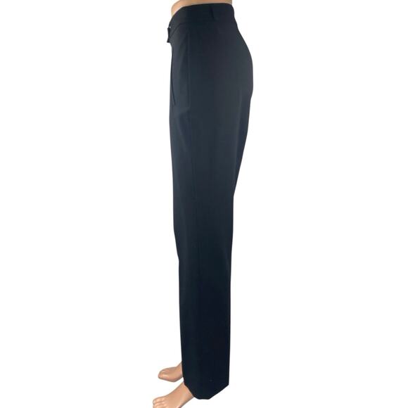 M&S Collection Modern Slim Black Straight Leg High Waist Trousers Dress Pants M - Picture 2 of 6